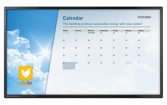 Solarfox Slide-Modul Terminkalender (via Google/Outlook/ical)
